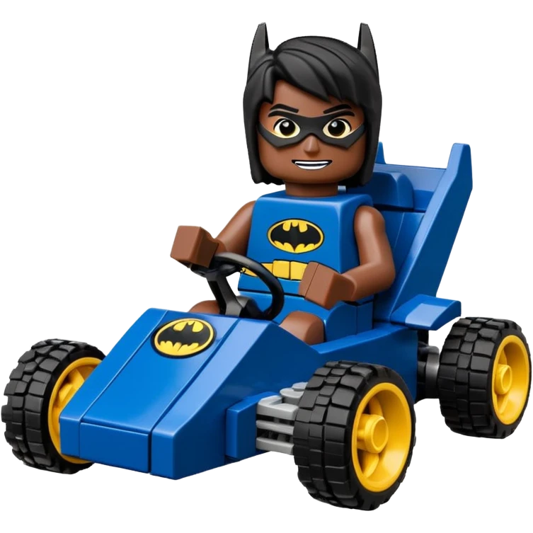 full size real-appearance road racing sexy muscular Batman’s masculine midnight-colored tight outfit 1970’s style dark knight stealthy accurate sporty safe plush deluxe Lego off-road pursuit drifting car lexus (black hair,reclining and relaxed torso and shoulders back against seat) rallycross kart  emoji