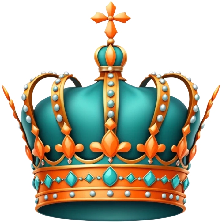 teal and orange royal crown emoji
