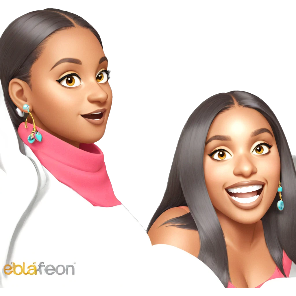 happy girls with earrings emoji