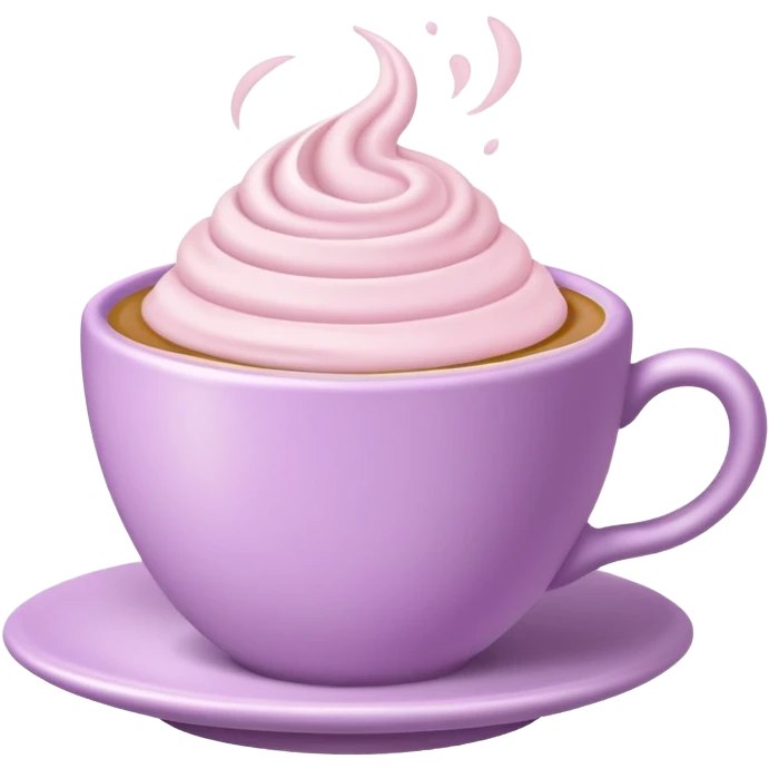 super realistic lavender latte in a pink tea cup emoji