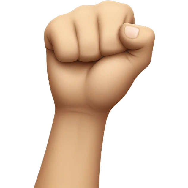 left hand in a fist, right hand covers around left hand  emoji