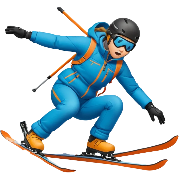 A skier crashing emoji