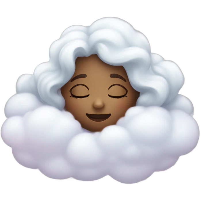 Girl dreaming on a cloud emoji