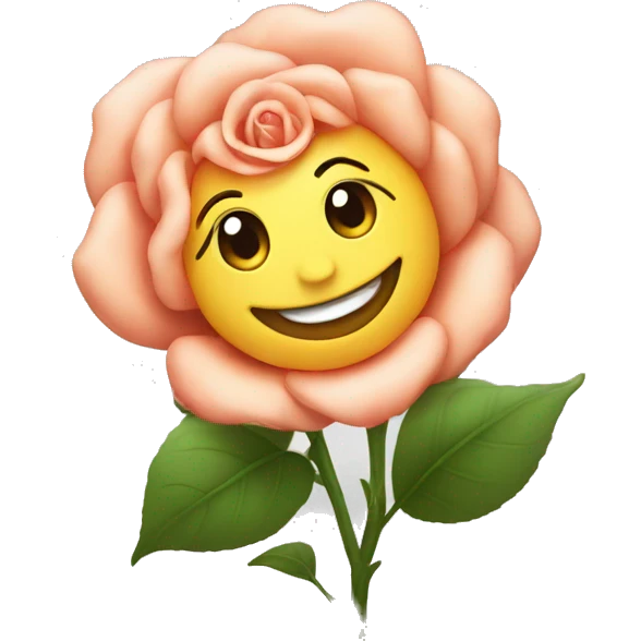 happy smiling rose emoji