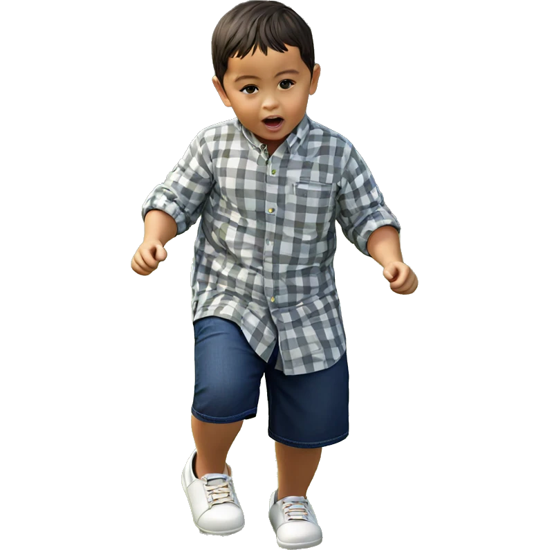 boy playing outdoors in grass emoji