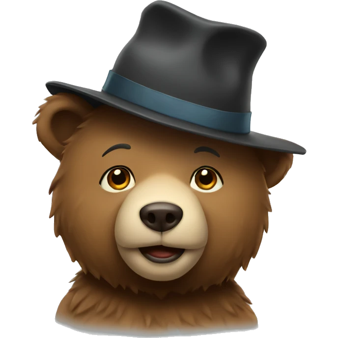 Bear with hat emoji