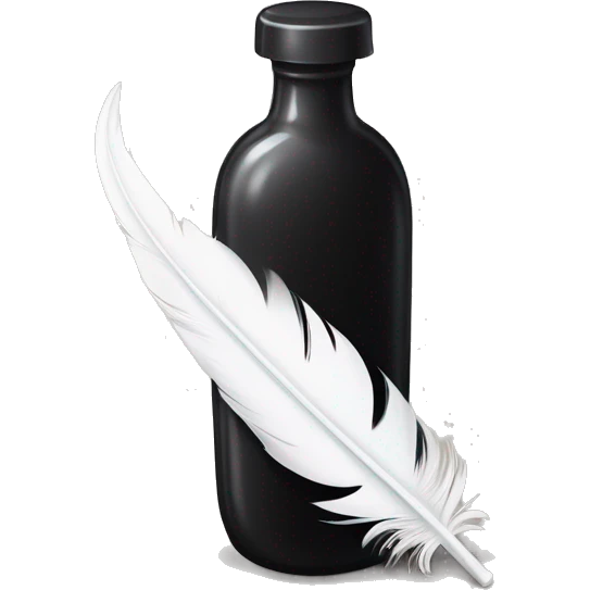 Bridgerton Inspired Emoji : A White Feather Quill in a Black Ink Bottle – Lady Whistledown’s tool of choice for penning her scandalous letters. emoji