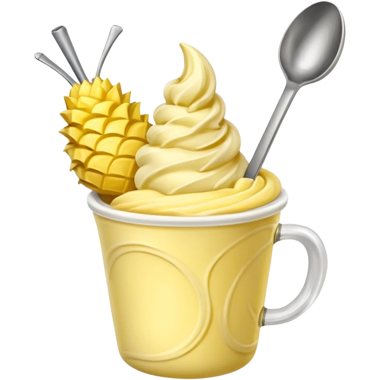 Dole whip in a cup with a spoon emoji