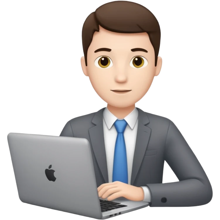 male HR assistant, office worker with laptop, no headset emoji