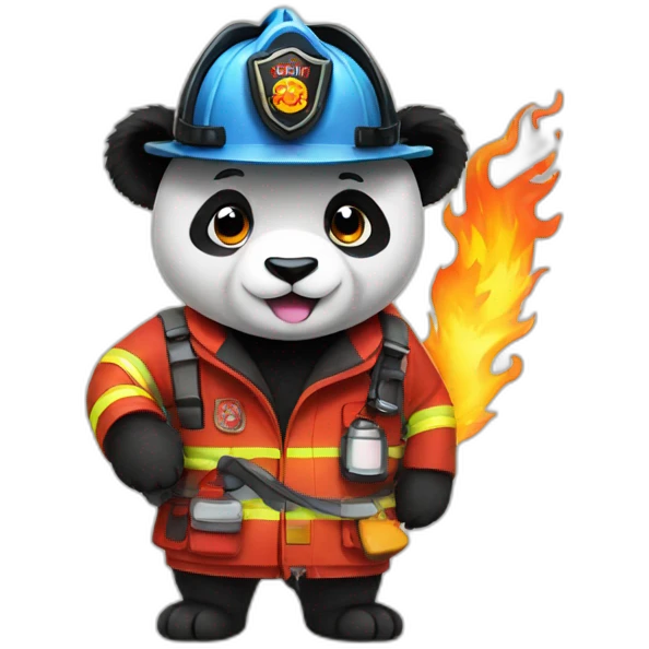 fire fighter panda emoji