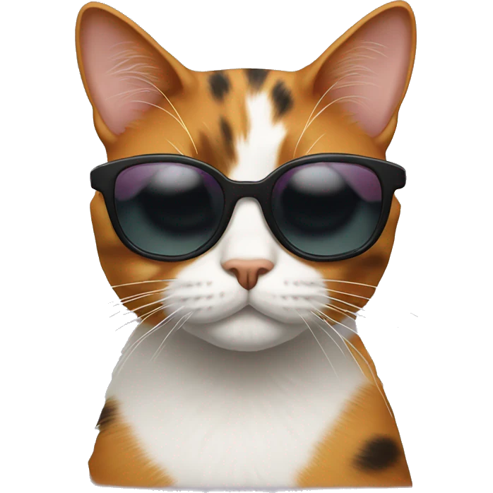 Calico Cat with sunglasses emoji