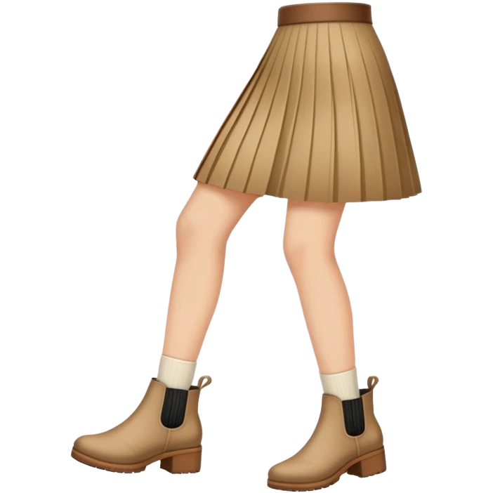  pleated skirt and ankle boots emoji