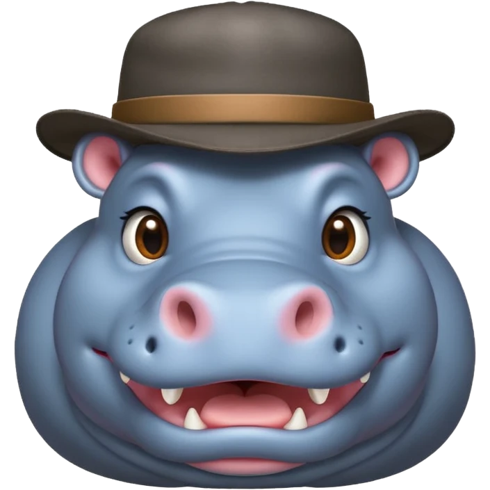hipoptamus body wearing hat emoji