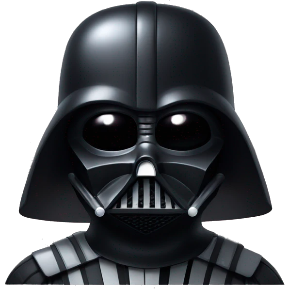 Darth Vader winking and sending a black heart with lips emoji