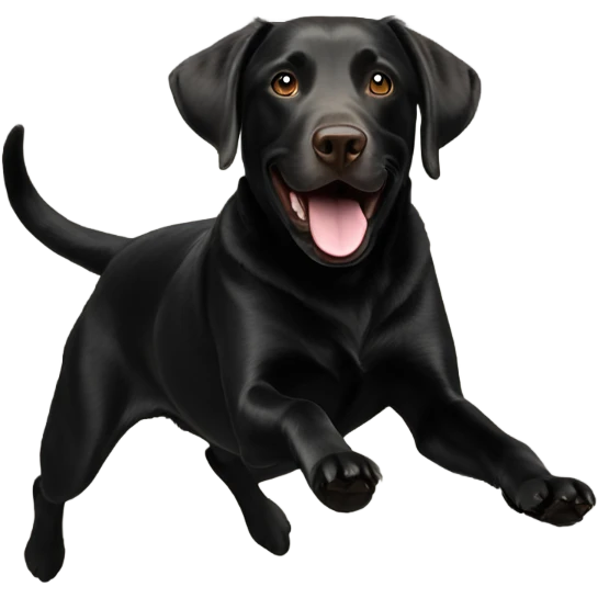 Black Labrador retriever jumping emoji