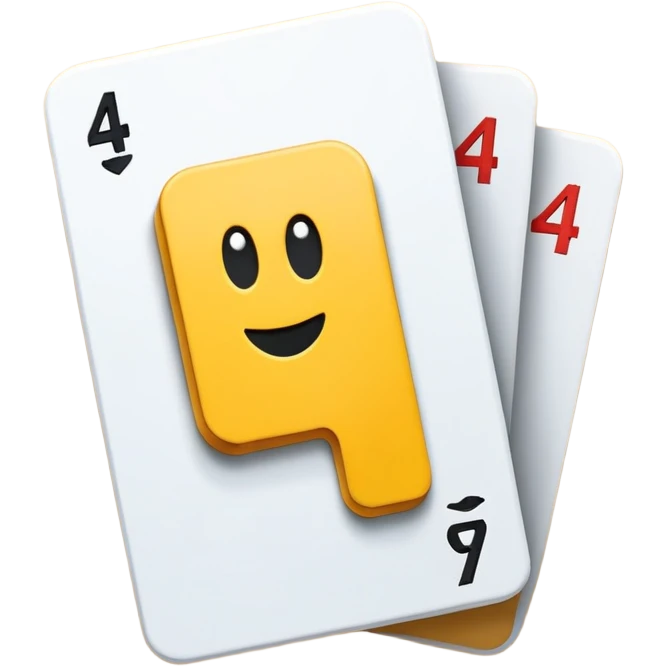 UNO flip card with yellow background and number 4 emoji