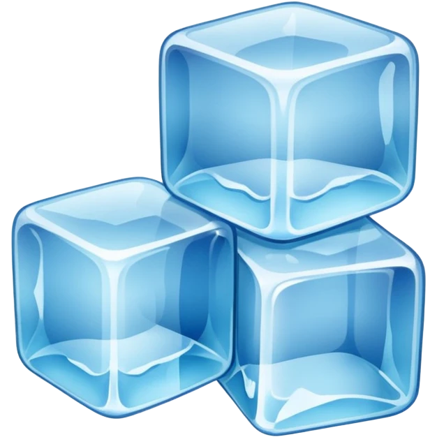 Realistic ice cubes emoji