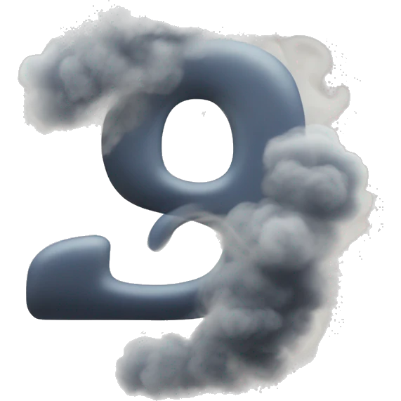 The letter "J" spelled in smoke cloud style lettering  emoji