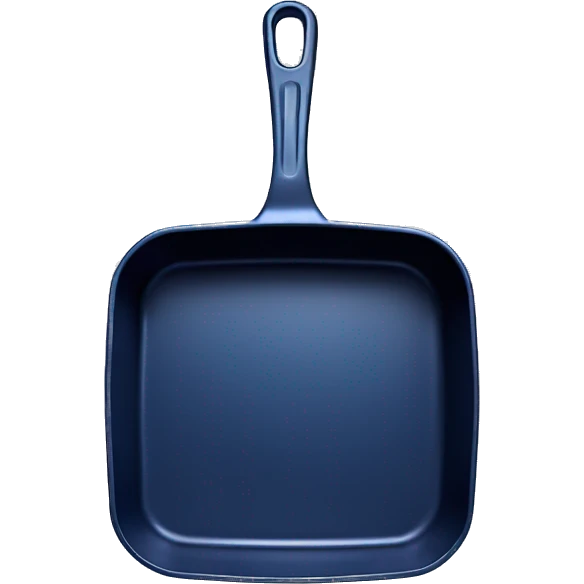 Realistic empty metallic navy blue baking pan with handles emoji