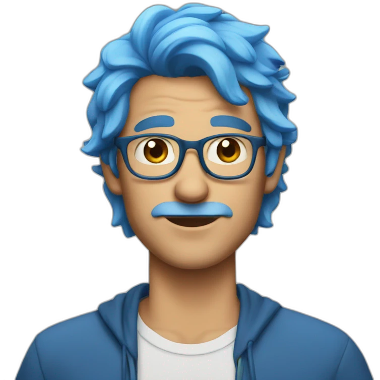a man with blue hair emoji