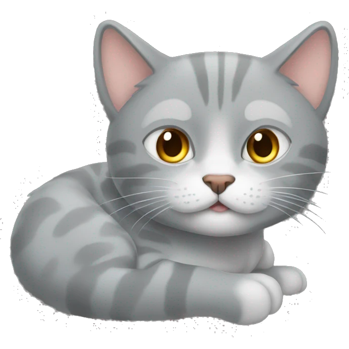 Gato gris durmiendo (cara) emoji