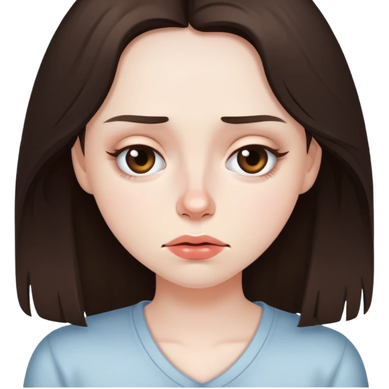 Hungover brunette girl emoji