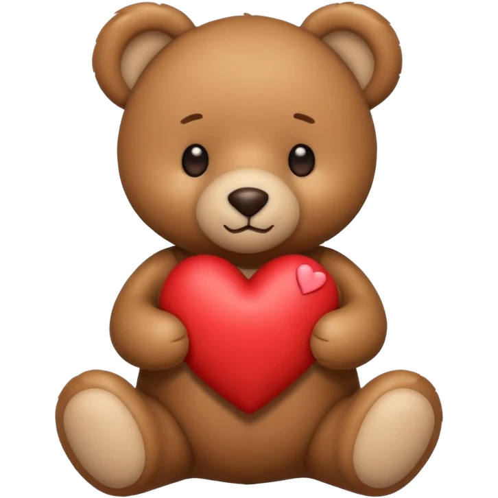 teddy bear holding heart emoji