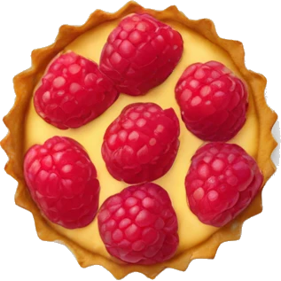 tartlet with raspberries top view emoji
