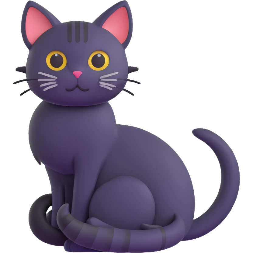 cat sitting with tail curled emoji