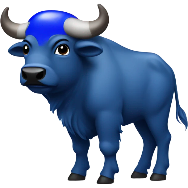 Cute Buffalo wearing a buffalo bills jersey emoji