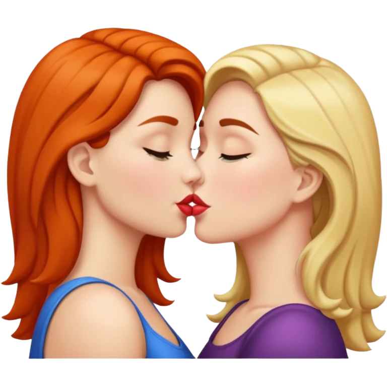naked women kissing emoji