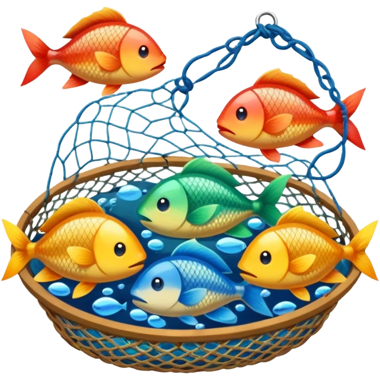 fishes in the fishing net emoji