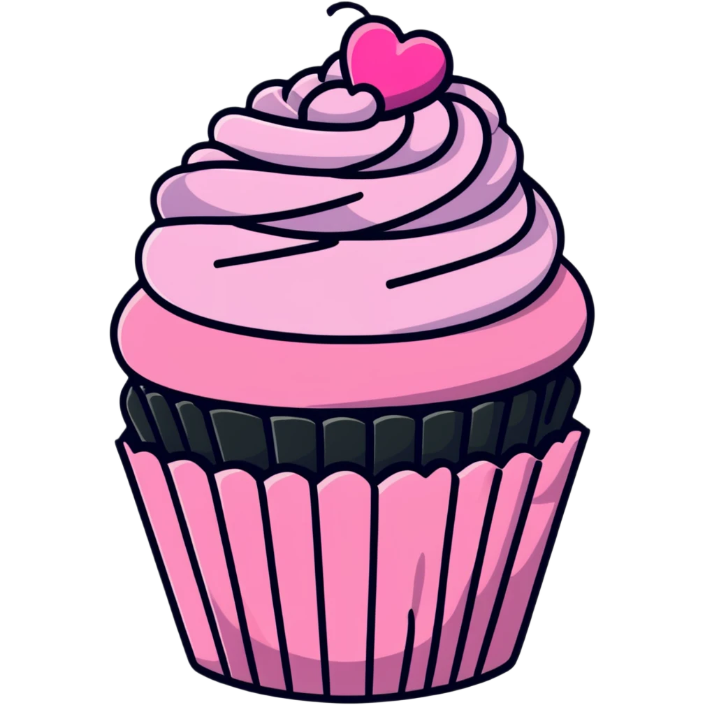 cupcake with pink icing emoji