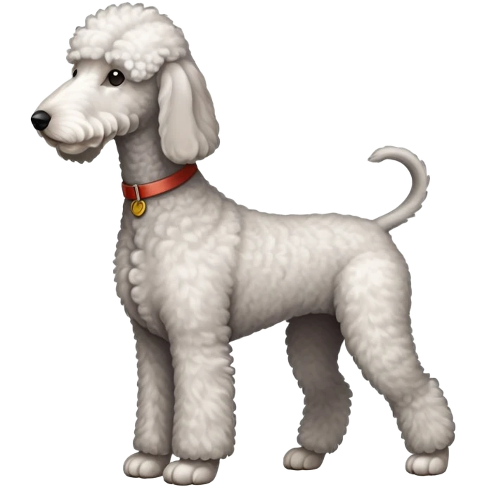White Bedlington Terrier Full Body Photo emoji