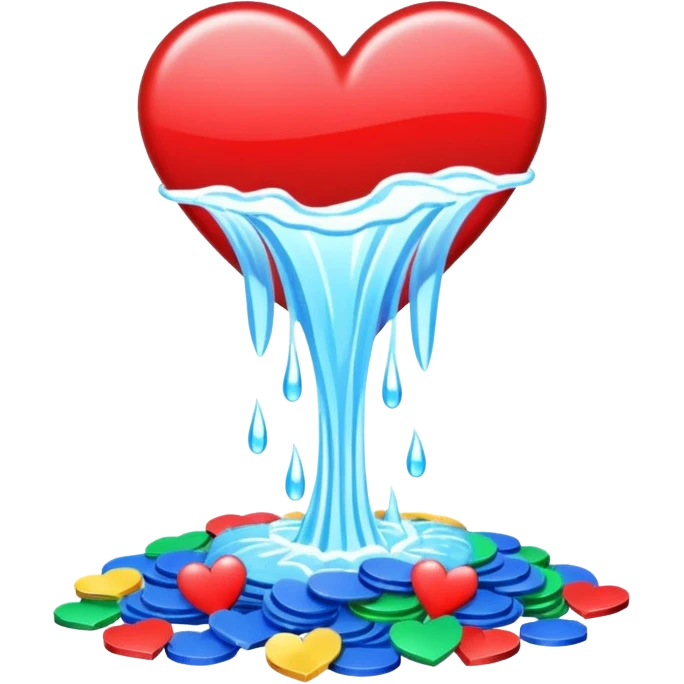 heart shaped - watterfall with casino chips emoji