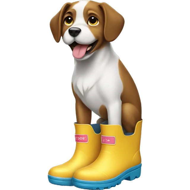 dog wearing rain boots  emoji