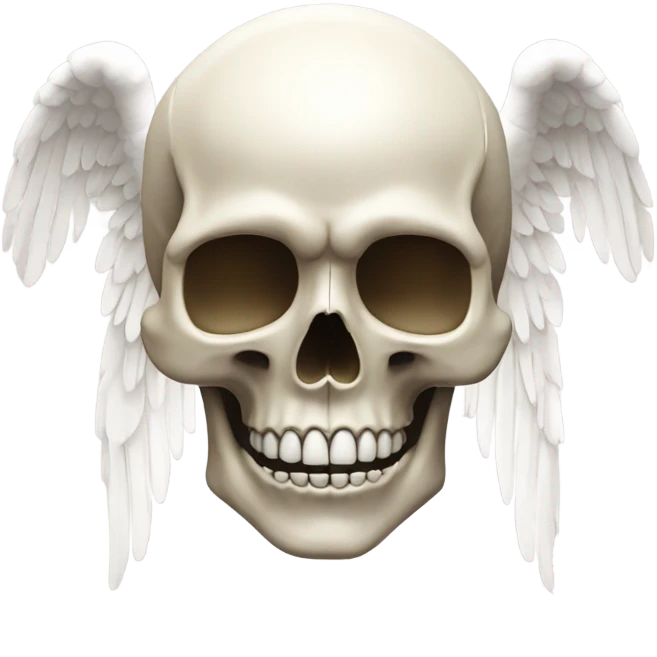 Skull with praying with angel halo emoji