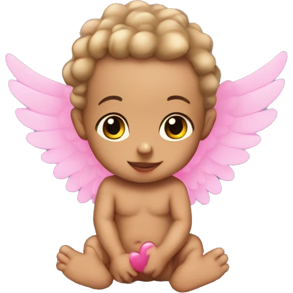 baby cupid with hearts and pink wings emoji