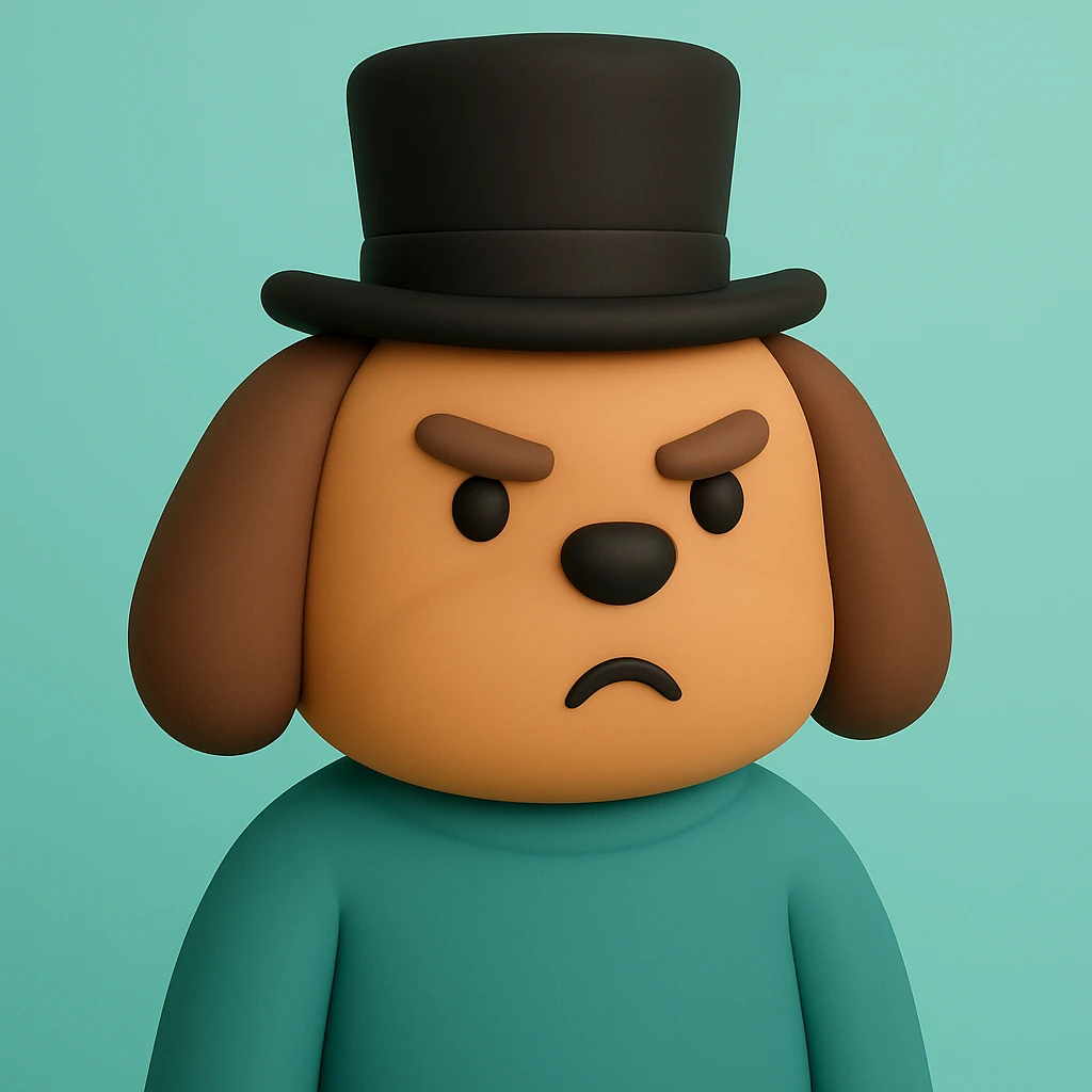 dog with tophat emoji