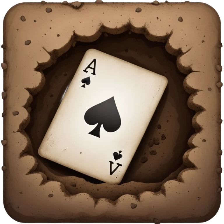 ace card going into a hole of dirt in the ground emoji