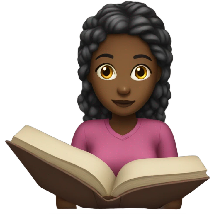 Black girl Reading a book emoji