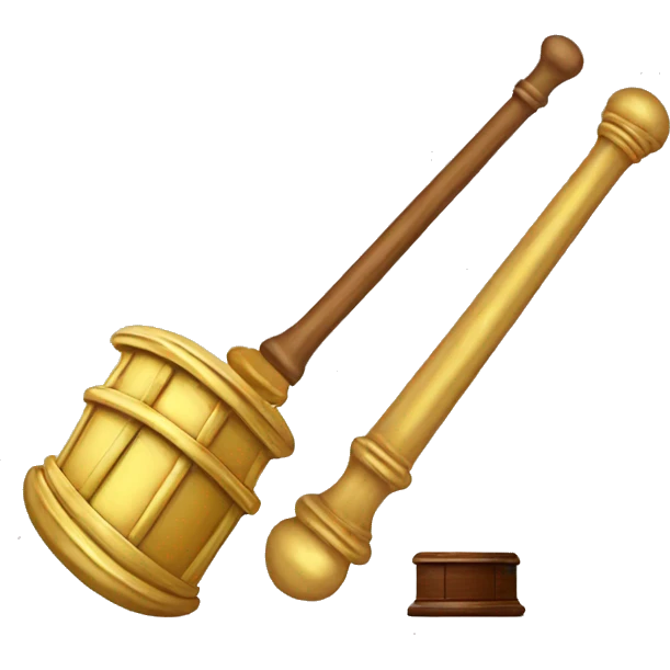 gold ruler with gavel  emoji