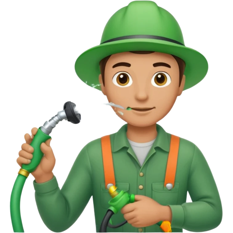 Gardner with hose emoji