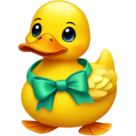 Cute duck with bow emoji