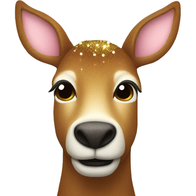 rentier with a glitter nose emoji
