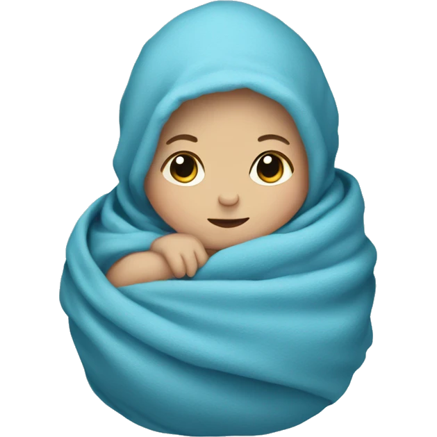 a little newborn baby  wrapped in blue blanket emoji