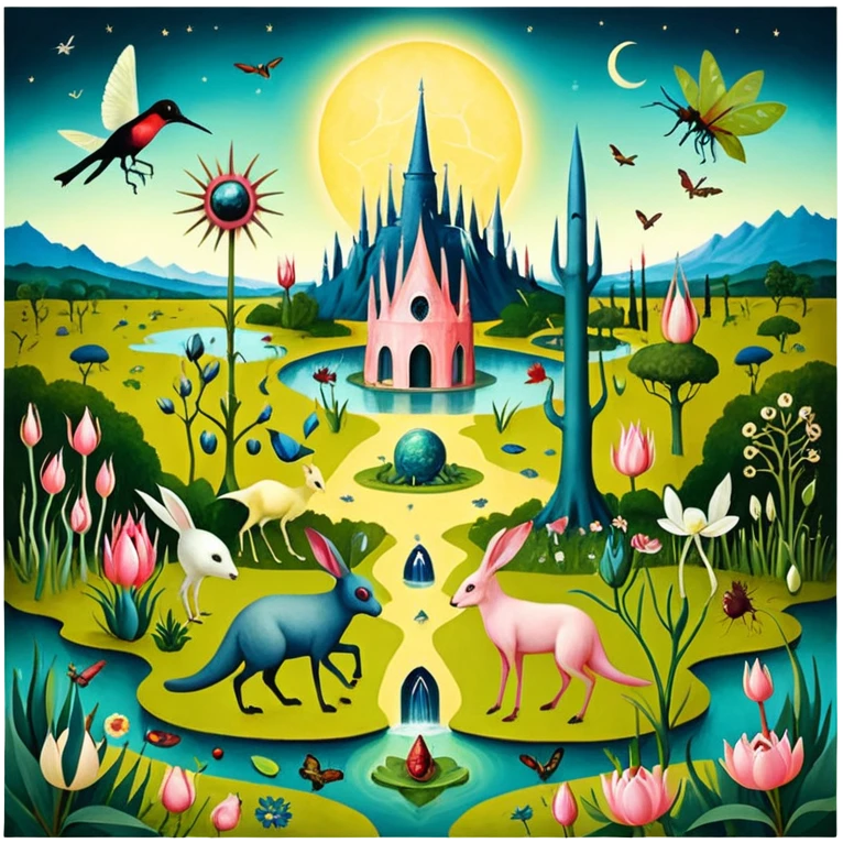 solarpunk - hieronymus bosch phantasmagoric depictions of the garden of earthly delights emoji