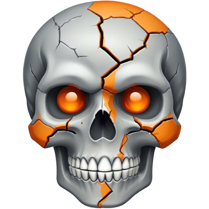 orange and gray skull
 emoji