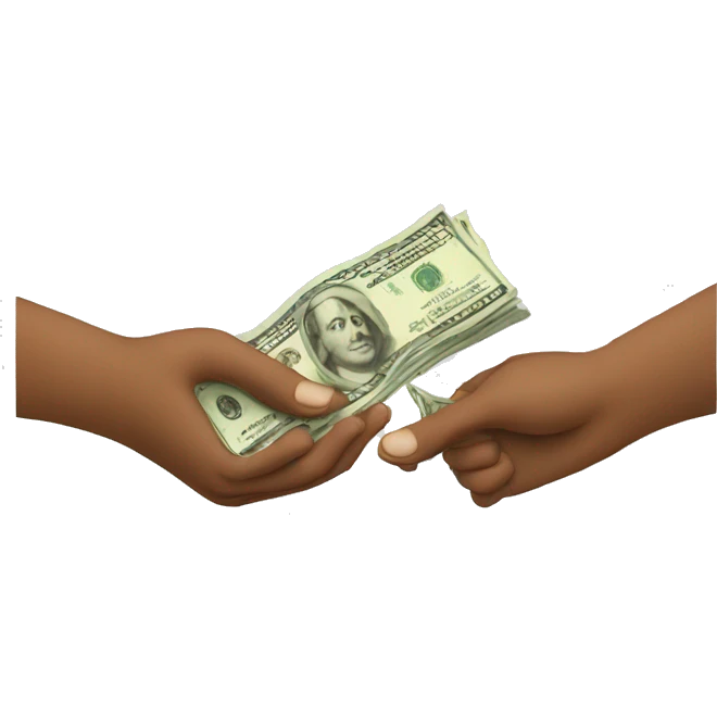 Two hands exchanging money emoji
