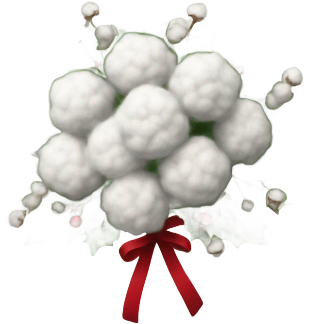 Realistic cristmas bouquet with Cotton emoji